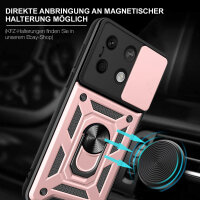 Outdoor Panzer Hülle Xiaomi Redmi Note 13 5G Handyhülle Kameraschutz Ringhalter  Rosegold