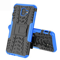 Handy Tasche für Samsung Galaxy Case Panzer Hülle Cover Schutzhülle Etui Bumper Galaxy J6+ Blau