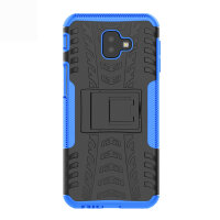 Handy Tasche für Samsung Galaxy Case Panzer Hülle Cover Schutzhülle Etui Bumper Galaxy J6+ Blau