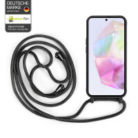 Handykette für Samsung Hanyhülle mit Band Hülle mit Kodel Smartphone Halskette Galaxy A35 Schwarz