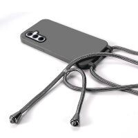 Handykette für Samsung Hanyhülle mit Band Hülle mit Kodel Smartphone Halskette Galaxy A35 Schwarz