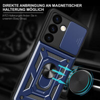 Outdoor Panzer Hülle für Samsung Galaxy S24+ mit Kameraschutz Ringhalter Bumper Blau