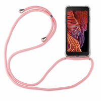 Handykette für Samsung Galaxy Xcover 5 – Handyhülle mit Band Beige / Braun