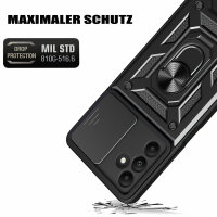 Outdoor Panzer Hülle für Samsung Galaxy A15 mit Kameraschutz Ringhalter Bumper  Schwarz