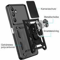 Outdoor Panzer Hülle für Samsung Galaxy A15 mit Kameraschutz Ringhalter Bumper  Schwarz