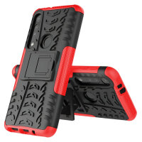 Handy Tasche Lenovo Motorola Panzer Hülle Hybrid Case Cover Schutzhülle Bumper Motorola Moto G8 Play Rot