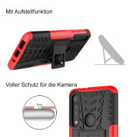 Handy Tasche Lenovo Motorola Panzer Hülle Hybrid Case Cover Schutzhülle Bumper Motorola Moto G8 Play Rot