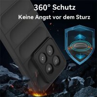 Hülle für Xiaomi Handyhülle Outdoor Case Handy Tasche Silikon Back Cover Bumper Schwarz 14 Pro