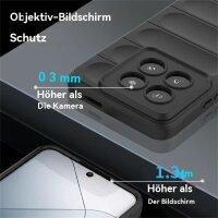 Hülle für Xiaomi Handyhülle Outdoor Case Handy Tasche Silikon Back Cover Bumper Schwarz 14 Pro