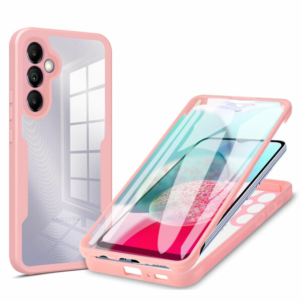 360° Grad Hülle für Samsung Galaxy A34 5G vollschutz Integriertem Displayschutz Rosa
