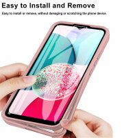 360° Grad Hülle für Samsung Galaxy A34 5G vollschutz Integriertem Displayschutz Rosa