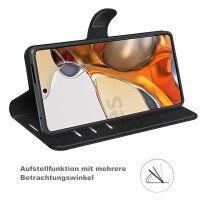 Xiaomi, Handy Tasche Handyhülle Schutzhülle Hülle Flipcase Klapphülle Etui Case Xiaomi 11T / 11T Pro 5G Schwarz