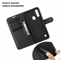 ZTE Handy Tasche Flip Cover Case Buch Klapp Schutz Hülle Etui Wallet Buchtasche ZTE Blade A7 2020 Schwarz