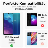 ZTE Handy Tasche Flip Cover Case Buch Klapp Schutz Hülle Etui Wallet Buchtasche ZTE Blade A7 2020 Schwarz