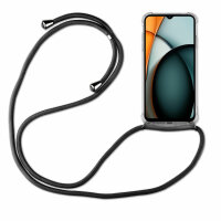 Handykette für Xiaomi Redmi A3 Handyhülle mit Band Case Hülle mit Kordel Bumper Schwarz