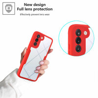 360°Grad Hülle für Samsung Galaxy S21+ Handyhülle mit Integriertem Displayschutz Rot