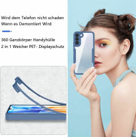 Handy Tasche für Samsung Galaxy S22+ 360° Grad Handyhülle mit Displayschutz