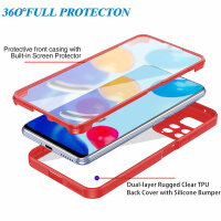 360°Grad Hülle Xiaomi Redmi Note 12 / Poco X5 5G Handyhülle mit Displayschutz Rot