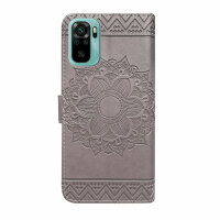 Schutz Hülle Xiaomi Redmi Note 10 Handy Tasche Flip Case Etui Schale TPU Wallet Grau