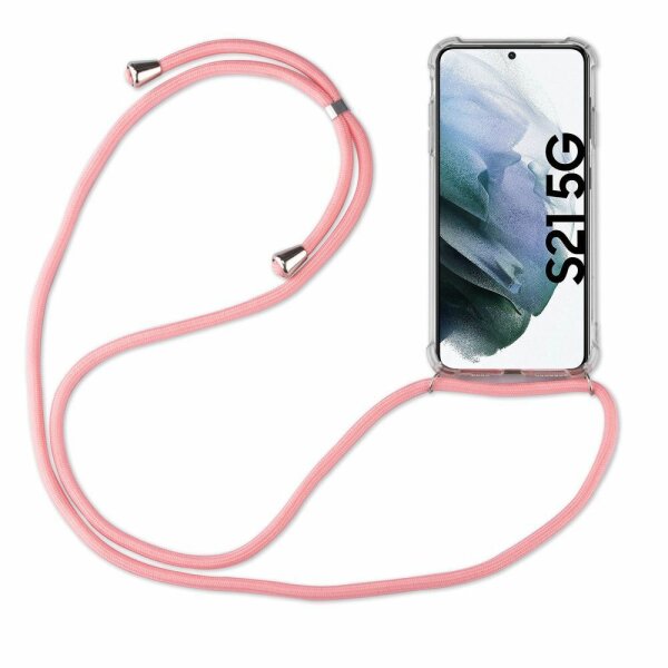 Handykette für Samsung S21 S22 S23 S24 FE Plus Ultra Handyhülle mit Band Hülle Galaxy S21 5G Rosa