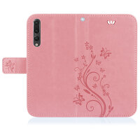 Huawei P20 Pro Handy Tasche Handyhülle Wallet Schutz Hülle Blumen Flip Cover