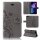 Huawei Handy Tasche Handyhülle Schutz Hülle Blumen Flip Cover Buch Case Etui Huawei Y6 2018 Grau