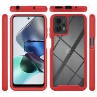 Motorola Moto G13 / G23 Handyhülle 2-teilig 360° Grad Hülle mit Displayschutz Rot
