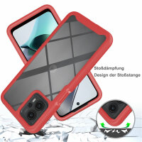 Motorola Moto G13 / G23 Handyhülle 2-teilig 360° Grad Hülle mit Displayschutz Rot