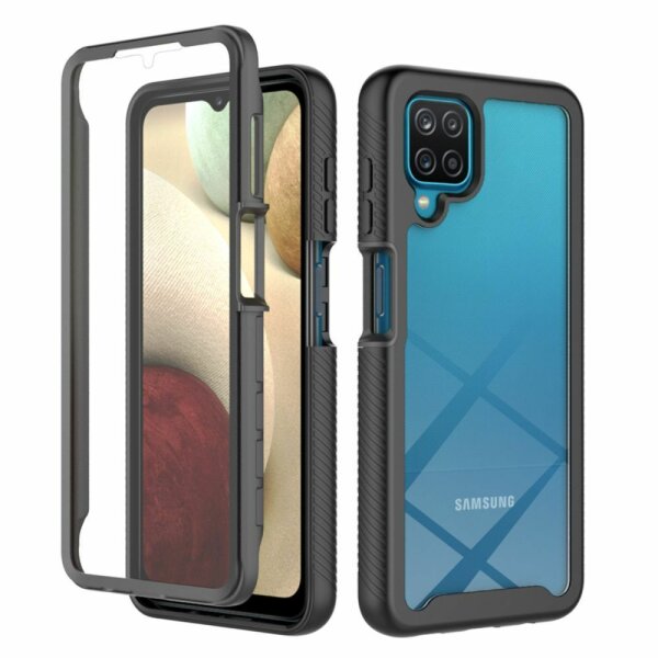 Panzer Hülle Handy Tasche 360 Grad TPU vollschutz mit Integriertem Displayschutz Samsung Galaxy A12 / M12
