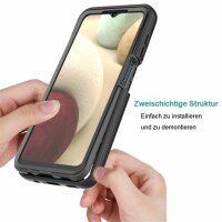 Panzer Hülle Handy Tasche 360 Grad TPU vollschutz mit Integriertem Displayschutz Samsung Galaxy A12 / M12