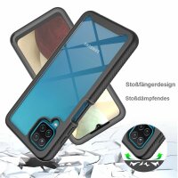 Panzer Hülle Handy Tasche 360 Grad TPU vollschutz mit Integriertem Displayschutz Samsung Galaxy A12 / M12