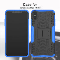 Handy Tasche für Apple iPhone Panzer Cover Case Schutz Hülle Etui Schale Bumper Apple iPhone XS Max Blau