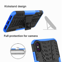 Handy Tasche für Apple iPhone Panzer Cover Case Schutz Hülle Etui Schale Bumper Apple iPhone XS Max Blau