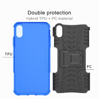 Handy Tasche für Apple iPhone Panzer Cover Case Schutz Hülle Etui Schale Bumper Apple iPhone XS Max Blau