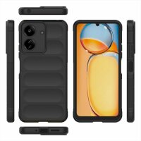 Hülle für Xiaomi Handyhülle Outdoor Case Handy Tasche Silikon Back Cover Bumper Schwarz Redmi 13C / Poco C65