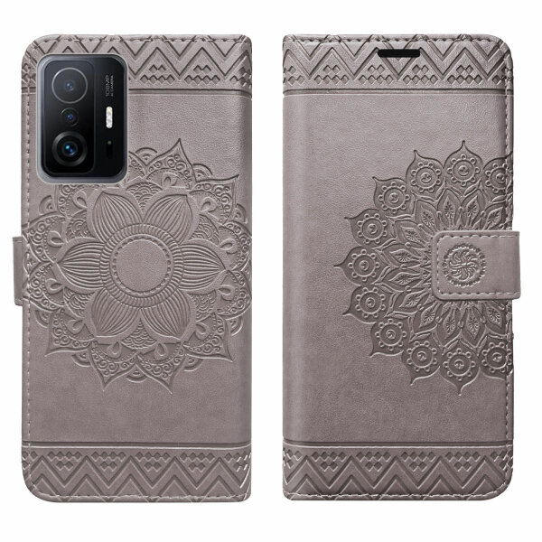Handy Tasche Xiaomi 11T / 11T Pro Schutzhülle Book Case Flip Cover Etui Hülle BF Grau