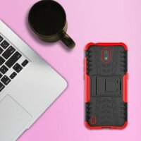 Handy Tasche Nokia Hülle Outdoor Hybrid Case Cover Schutzhülle Handyhülle Bumper Nokia 2.2 Rot