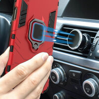 Schutz Hülle für Xiaomi Redmi Note 10 Pro Ring Case Cover Handy Tasche Outdoor  Rot