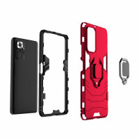 Schutz Hülle für Xiaomi Redmi Note 10 Pro Ring Case Cover Handy Tasche Outdoor  Rot