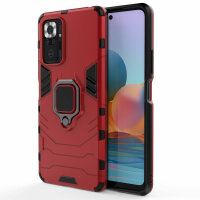 Schutz Hülle für Xiaomi Redmi Note 10 Pro Ring Case Cover Handy Tasche Outdoor  Rot