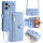 Handykette Xiaomi Hülle mit Band Handyhülle Kartenfächer PU Leder Umhängetasche Redmi Note 13 Pro+ 5G Hellblau