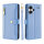 Handykette Xiaomi Hülle mit Band Handyhülle Kartenfächer PU Leder Umhängetasche Redmi Note 13 Pro+ 5G Hellblau