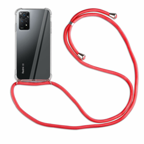 betterfon Handykette für Xiaomi Redmi Note 11 Pro 4G/5G Handyhülle mit Band  Rot