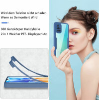 360° Grad Hülle für Samsung Galaxy A51 vollschutz Integriertem Displayschutz Blau