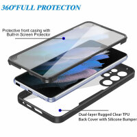 360°Grad Hülle für Samsung Galaxy S22 Ultra mit Integriertem Displayschutz Schwarz