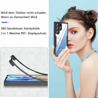 360°Grad Hülle für Samsung Galaxy S22 Ultra mit Integriertem Displayschutz Schwarz