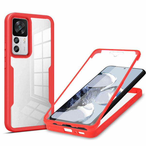 Handy Tasche für Xiaomi 12T/12T Pro 360° Grad Handyhülle mit Displayschutz