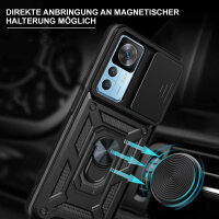 Outdoor Panzer Hülle für Xiaomi 12T / 12T Pro mit Kameraschutz Ringhalter Schwarz