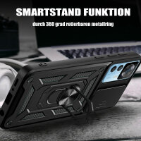 Outdoor Panzer Hülle für Xiaomi 12T / 12T Pro mit Kameraschutz Ringhalter Schwarz