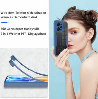 360° Grad Hülle Xiaomi Redmi 12 4G Rundum vollschutz Integriertem Displayschutz Blau